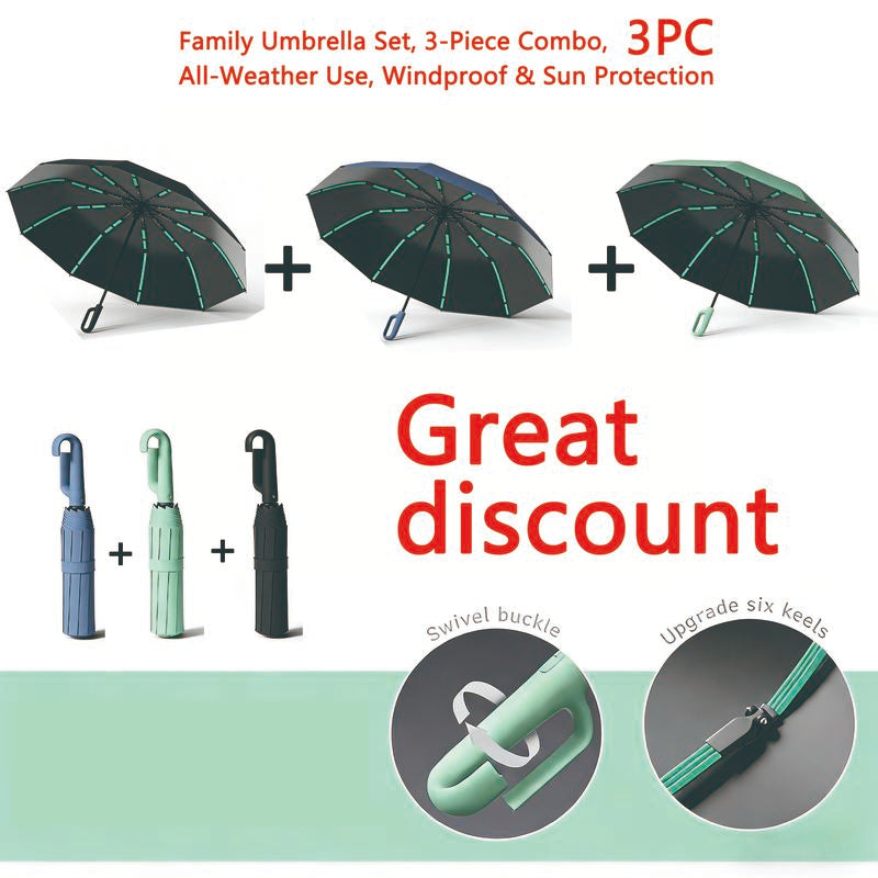 Automatic Folding Umbrella, Windproof & Waterproof Portable Compact Travel Umbrella with Loop Buckle for Men & WomenEnjoy a 5%-12% discount when you buy 2 or more items.