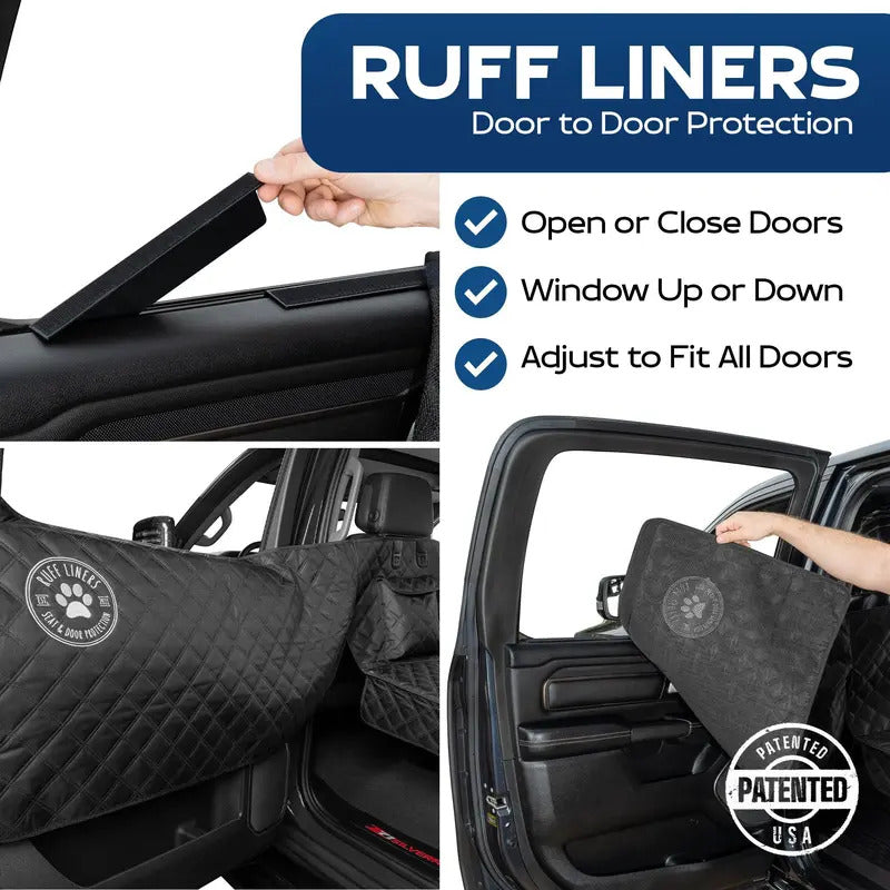 Dog Car Backseat Extender with Hard Bottom – Non-Slip Pet Travel Platform with Door Panel Protection, Spacious Car Seat Cover for Dogs of All Sizes