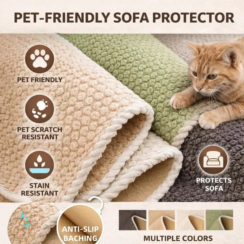 Luxury Thick Sofa Cover – Soft Textured Removable & Washable Couch Protector with Non-Slip Design, Pet-Friendly Slipcover for Sectional, Loveseat & 3-Seater Sofas