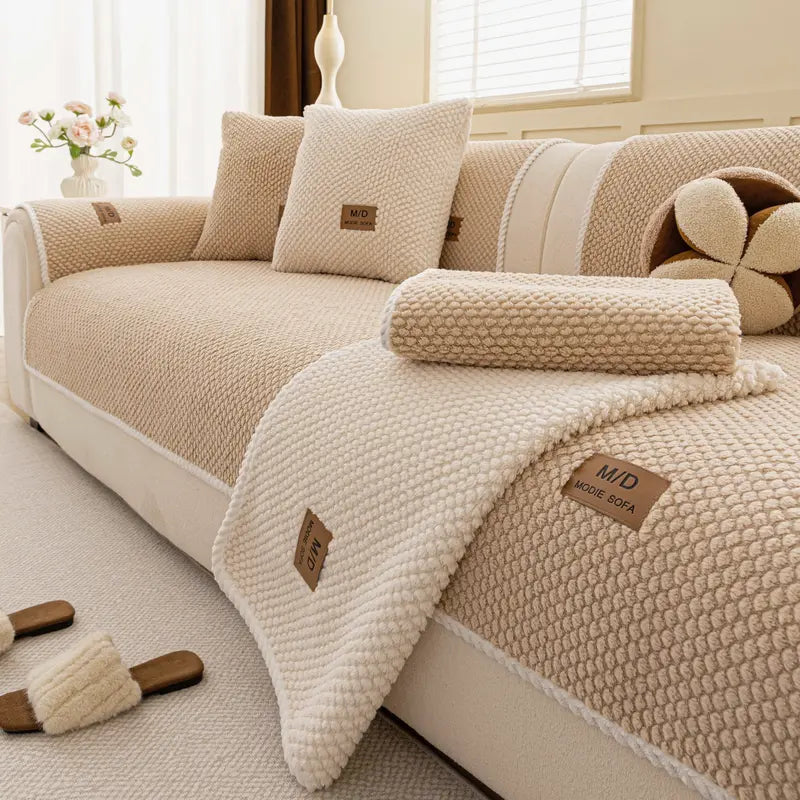 Luxury Thick Sofa Cover – Soft Textured Removable & Washable Couch Protector with Non-Slip Design, Pet-Friendly Slipcover for Sectional, Loveseat & 3-Seater Sofas
