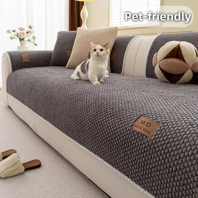 Luxury Thick Sofa Cover – Soft Textured Removable & Washable Couch Protector with Non-Slip Design, Pet-Friendly Slipcover for Sectional, Loveseat & 3-Seater Sofas