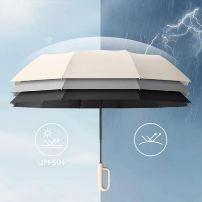 Automatic Folding Umbrella, Windproof & Waterproof Portable Compact Travel Umbrella with Loop Buckle for Men & WomenEnjoy a 5%-12% discount when you buy 2 or more items.