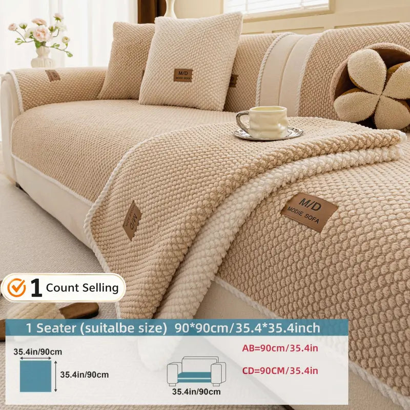 Luxury Thick Sofa Cover – Soft Textured Removable & Washable Couch Protector with Non-Slip Design, Pet-Friendly Slipcover for Sectional, Loveseat & 3-Seater Sofas