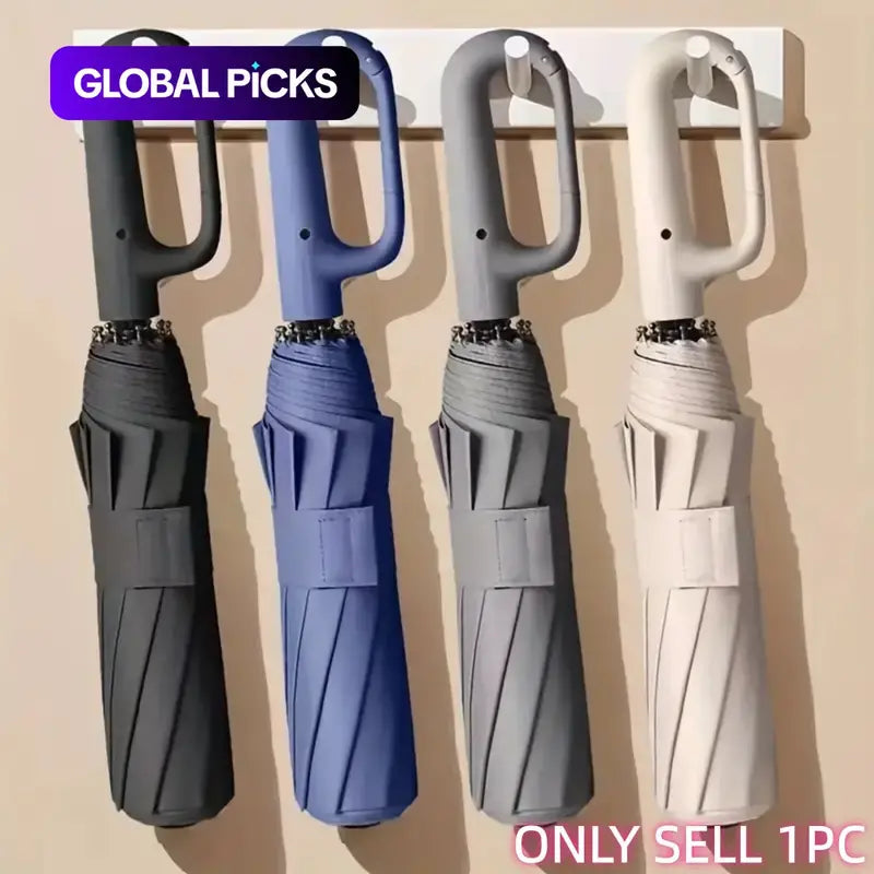 Automatic Folding Umbrella, Windproof & Waterproof Portable Compact Travel Umbrella with Loop Buckle for Men & WomenEnjoy a 5%-12% discount when you buy 2 or more items.