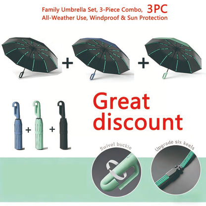 Automatic Folding Umbrella, Windproof & Waterproof Portable Compact Travel Umbrella with Loop Buckle for Men & WomenEnjoy a 5%-12% discount when you buy 2 or more items.