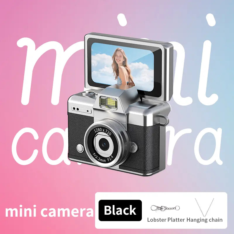 Mini Keychain Digital Camera, Pocket-Size 1080P HD Retro Camera with Flash, 0.96-Inch Screen, 32GB Memory Card & Charging Cable Included
