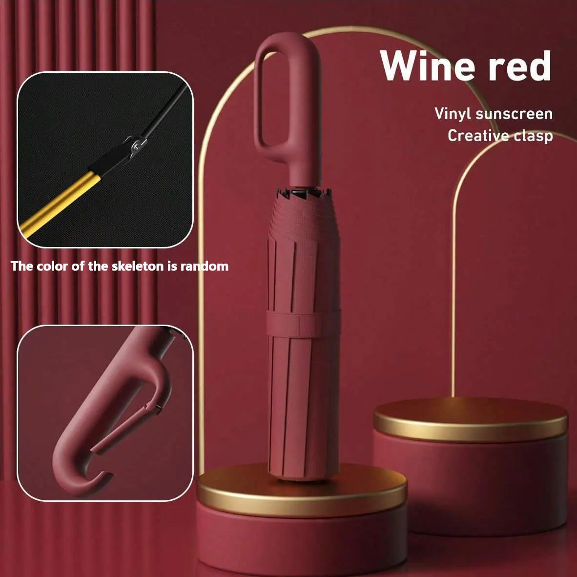 Automatic Folding Umbrella, Windproof & Waterproof Portable Compact Travel Umbrella with Loop Buckle for Men & WomenEnjoy a 5%-12% discount when you buy 2 or more items.