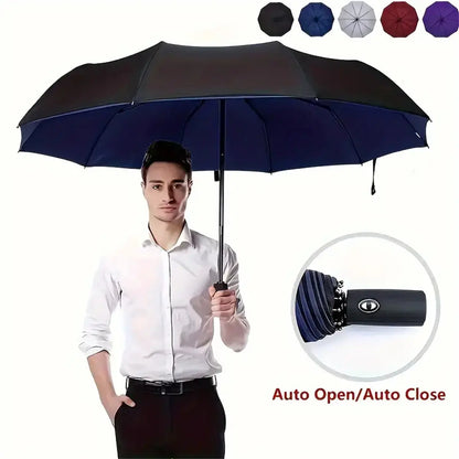 Automatic Folding Umbrella, Windproof & Waterproof Portable Compact Travel Umbrella with Loop Buckle for Men & WomenEnjoy a 5%-12% discount when you buy 2 or more items.