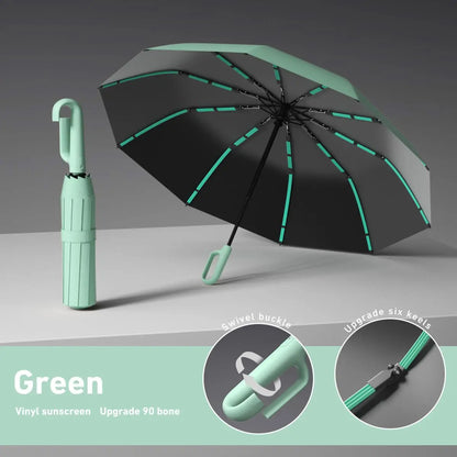 Automatic Folding Umbrella, Windproof & Waterproof Portable Compact Travel Umbrella with Loop Buckle for Men & WomenEnjoy a 5%-12% discount when you buy 2 or more items.