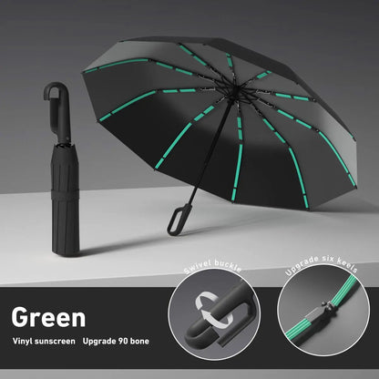 Automatic Folding Umbrella, Windproof & Waterproof Portable Compact Travel Umbrella with Loop Buckle for Men & WomenEnjoy a 5%-12% discount when you buy 2 or more items.
