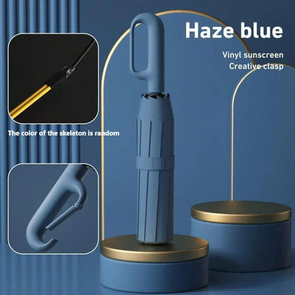 Automatic Folding Umbrella, Windproof & Waterproof Portable Compact Travel Umbrella with Loop Buckle for Men & WomenEnjoy a 5%-12% discount when you buy 2 or more items.