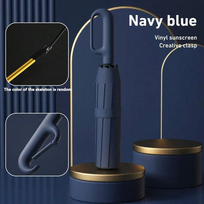 Automatic Folding Umbrella, Windproof & Waterproof Portable Compact Travel Umbrella with Loop Buckle for Men & WomenEnjoy a 5%-12% discount when you buy 2 or more items.