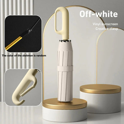 Automatic Folding Umbrella, Windproof & Waterproof Portable Compact Travel Umbrella with Loop Buckle for Men & WomenEnjoy a 5%-12% discount when you buy 2 or more items.