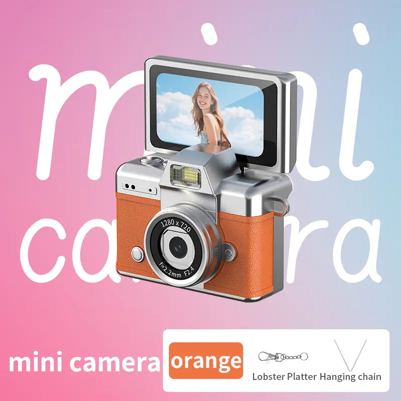Mini Keychain Digital Camera, Pocket-Size 1080P HD Retro Camera with Flash, 0.96-Inch Screen, 32GB Memory Card & Charging Cable Included