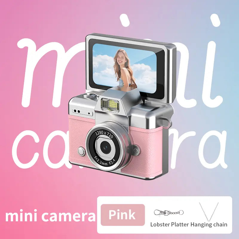 Mini Keychain Digital Camera, Pocket-Size 1080P HD Retro Camera with Flash, 0.96-Inch Screen, 32GB Memory Card & Charging Cable Included