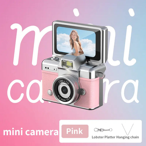 Mini Keychain Digital Camera, Pocket-Size 1080P HD Retro Camera with Flash, 0.96-Inch Screen, 32GB Memory Card & Charging Cable Included