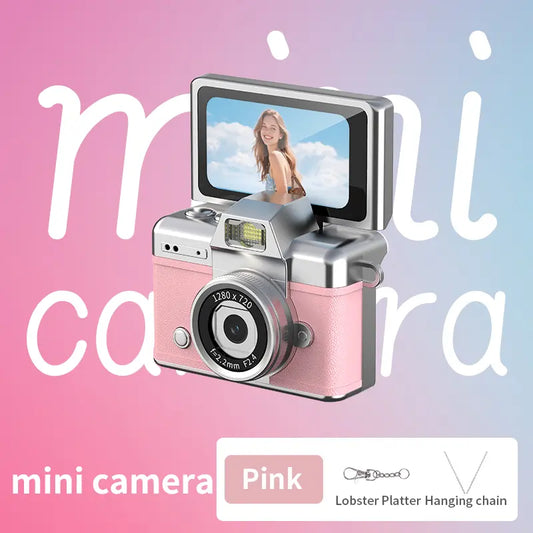 Mini Keychain Digital Camera, Pocket-Size 1080P HD Retro Camera with Flash, 0.96-Inch Screen, 32GB Memory Card & Charging Cable Included
