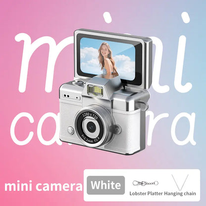 Mini Keychain Digital Camera, Pocket-Size 1080P HD Retro Camera with Flash, 0.96-Inch Screen, 32GB Memory Card & Charging Cable Included