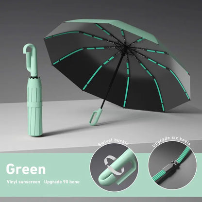 Automatic Folding Umbrella, Windproof & Waterproof Portable Compact Travel Umbrella with Loop Buckle for Men & WomenEnjoy a 5%-12% discount when you buy 2 or more items.