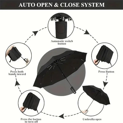 Automatic Folding Umbrella, Windproof & Waterproof Portable Compact Travel Umbrella with Loop Buckle for Men & WomenEnjoy a 5%-12% discount when you buy 2 or more items.