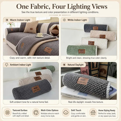 Luxury Thick Sofa Cover – Soft Textured Removable & Washable Couch Protector with Non-Slip Design, Pet-Friendly Slipcover for Sectional, Loveseat & 3-Seater Sofas