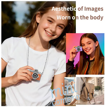 Mini Keychain Digital Camera, Pocket-Size 1080P HD Retro Camera with Flash, 0.96-Inch Screen, 32GB Memory Card & Charging Cable Included