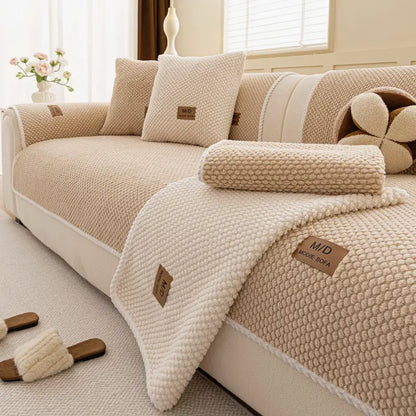 Luxury Thick Sofa Cover – Soft Textured Removable & Washable Couch Protector with Non-Slip Design, Pet-Friendly Slipcover for Sectional, Loveseat & 3-Seater Sofas