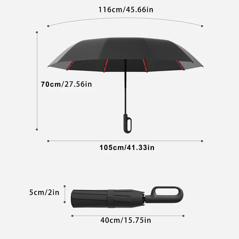 Automatic Folding Umbrella, Windproof & Waterproof Portable Compact Travel Umbrella with Loop Buckle for Men & WomenEnjoy a 5%-12% discount when you buy 2 or more items.