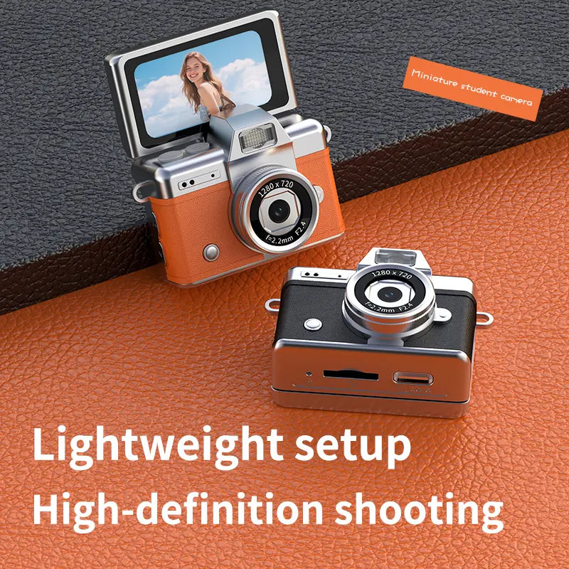 Mini Keychain Digital Camera, Pocket-Size 1080P HD Retro Camera with Flash, 0.96-Inch Screen, 32GB Memory Card & Charging Cable Included